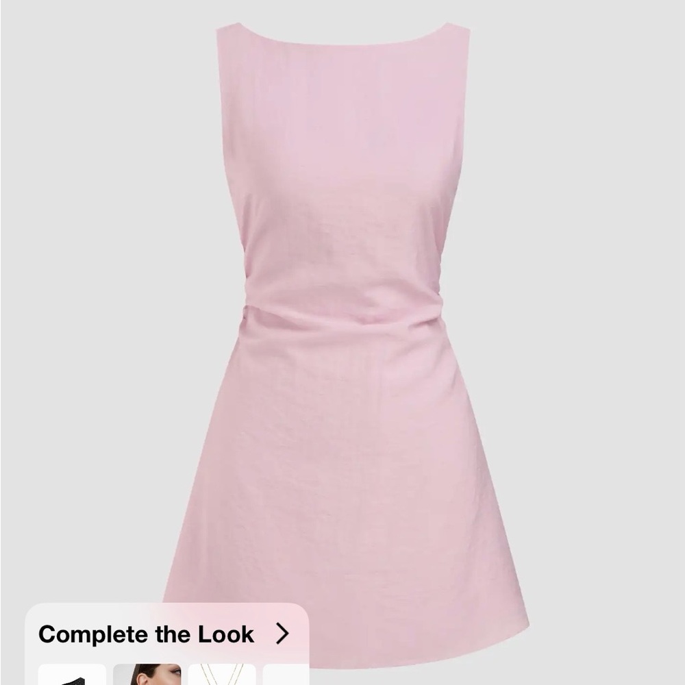 Cider Linen Blend Backless Pink Mini